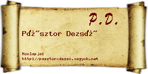 Pásztor Dezső névjegykártya