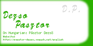 dezso pasztor business card